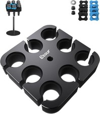 8-Slot Multi Microphone Holder, Alloy Base  Foam Padding  Anti-Roll Ring,