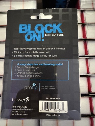 BLOCK ON MINI BUFFERS Pack Of 8 FACTORY SEALED - Picture 3 of 4