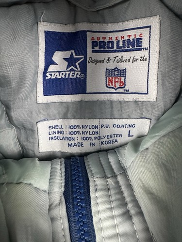 Dallas Cowboys Starter Pro Line Jacket Mens Large Full Zip Hooded Insulated NFL - Picture 6 of 10