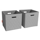 Gray Foldable Storage Baskets Cube Bins Set Of 2