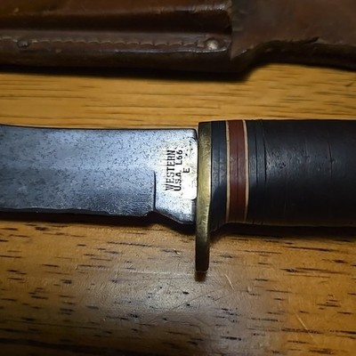 Vintage, Western USA, L66 E 1979 Fixed Blade Hunting Knife