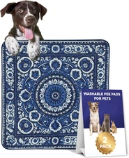 Reusable Pee Pads for Dogs & Cats 36X36” – 2-Pack Crate Liner & Dog Pen Mat – Wa