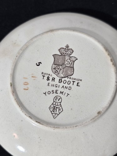 Antiguo T&R Boote Inglaterra Yosemite Plato Pequeño - Transferencia Estética Raro - Imagen 4 de 4