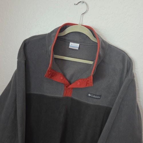 Columbia Men's Steens Mountain Half Snap Fleece Pullover Sweatshirt XXL Grey - Picture 2 of 9