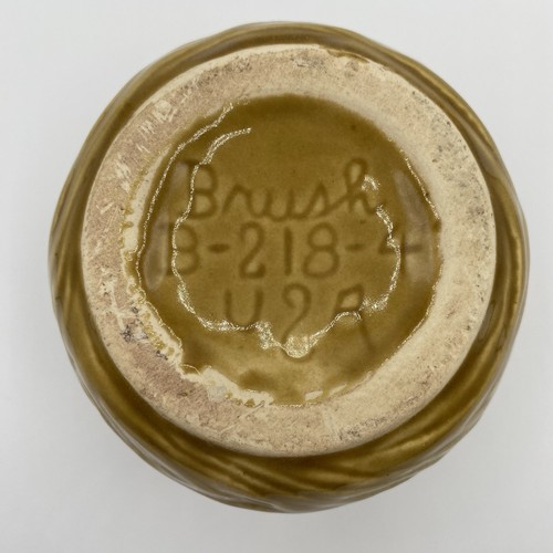 Brush McCoy 1967 Pottery Yellow Gold B-218-4 Tree Bark Flower Planter USA - Picture 6 of 12