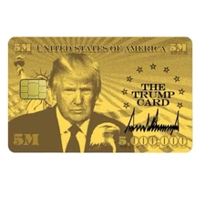 USA TRUMP CARD GOLD 5M MILLION DOLLAR MAGA Credit Debit Bank Skin Sticker 1PC