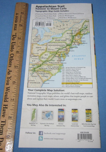 Appalachian Trail Topographic Map Guide Hanover to Mount Carlo by Nat Geo - Bild 2 von 4