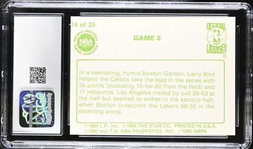 1984 Star Celtics Champs #14 Larry Bird CGC 7 NM - Picture 2 of 2