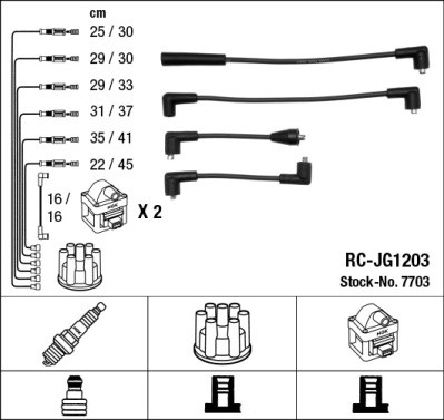 ZÜNDLEITUNGSSATZ 7703 FÜR JAGUAR XJ/SC/Convertible XJSC 8B7P8S/V12/8C8E 5.3L XJ - Bild 2 von 8