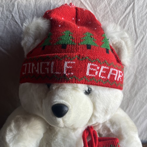 Peluche natalizio orso jingle alto 15" vintage anni 80, da collezione - Foto 2 di 6