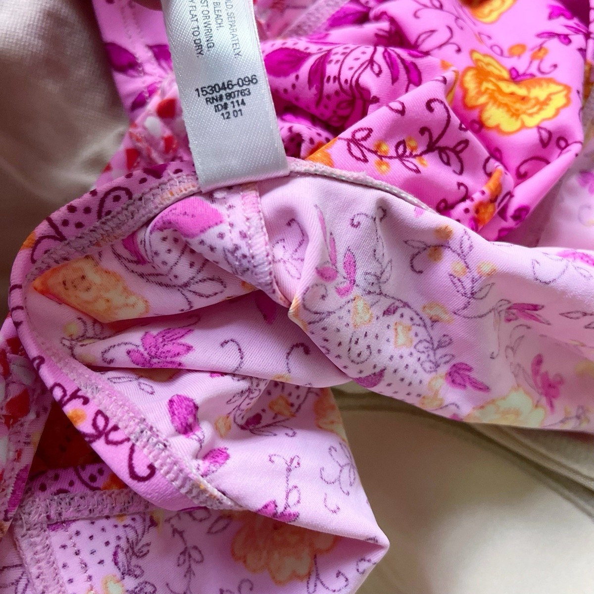 Vtg Y2K Victoria's Secret VS Swimsuit One Piece Pink Floral Print