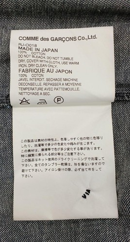 COMME DES GARCONS Round collar indigo blue denim coat size M - Picture 12 of 12