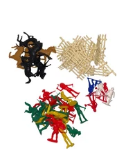 Vintage TIM-MEE Processed Plastic Wild West Cowboys Indians Fire Fighters Lot 51