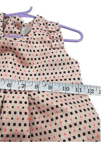 Kardashian Kinder Kleid Ärmellos Plissee Gold Metallic Rüschen Urlaub 24M - Bild 7 von 10