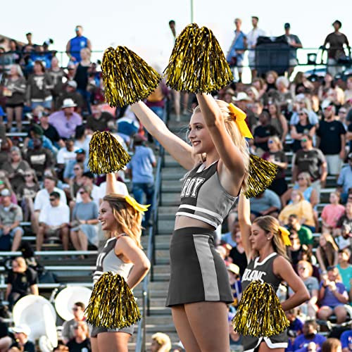 24 Pcs Metallic Cheerleading Pom Poms for Kids, Cheerleaders Cheer Pom Poms - Picture 7 of 8