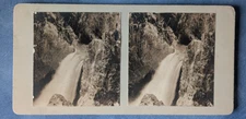 Lower Falls Yellowstone Canyon Stereoview Photo Lloyd Dunning Real Photo Antique