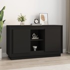 Sideboard black 102x35x60 cm engineered wood 6-compartment storage cabinet sleek
