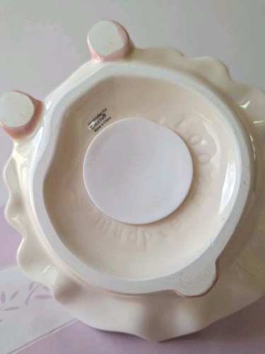 Vintage Mud Pie Ceramic Piggy Bank With Earrings and Bow With Box 2001 - Picture 5 of 11