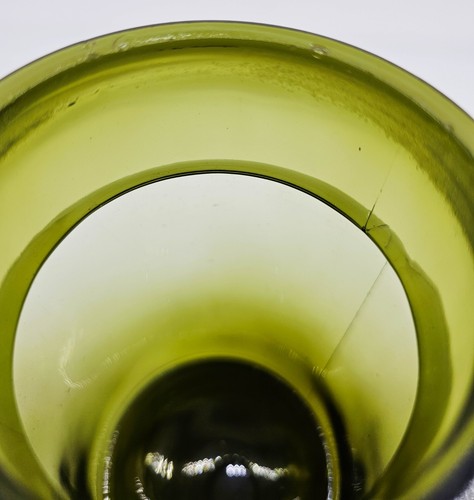 Glass Canister Apothecary Jar Smoky Green with Lid Bubbles in Glass 8.5” Tall - Picture 15 of 24