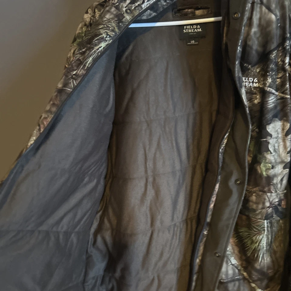 Field Stream Camo Hunting Coat Jacket Men LG Hooded Lined w/ Habit L Camo Pants - Image 4 of 4