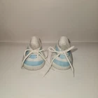 Vintage HTF Fits Cabbage Patch Kids / Doll Baby Blue & White Tie Shoes