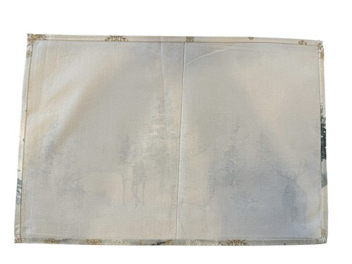 Aquarell Hirsche Bäume Schneeflocken Weihnachten 6 Tischsets, 12x18 & 36x13 Läufer Set - Bild 2 von 8