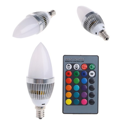 E14 3W RGB LED 15 Colors Changing Light Bulb Lamp for w/Remote Control AC - Picture 2 of 9