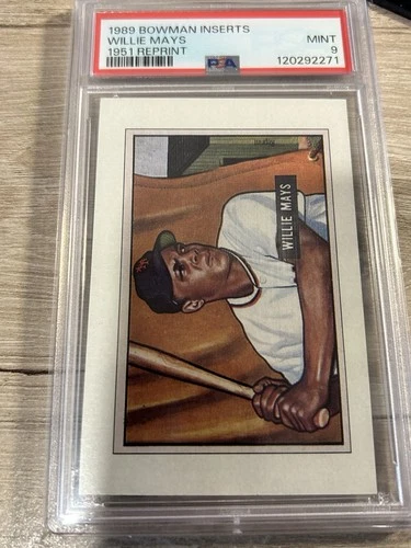 1989 Bowman Inserts Reprint Baseball Card 1951 Rookie Willie Mays PSA 9 Mint