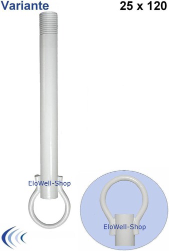 Aufhängerohr mit Ring 25x120 M10x1 leichte Ausführung Eisen weiß oder schwarz - Bild 3 von 4