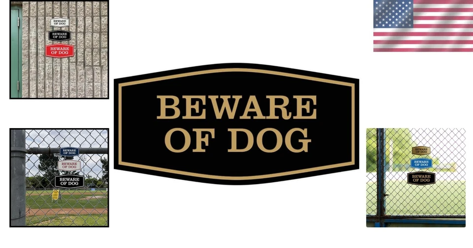 Sophisticated Dog Warning Sign - Weather-Resistant 9x4.5in for Home Security - Image 2 of 4