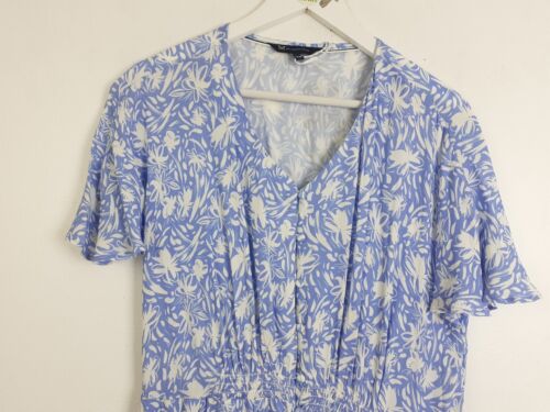 Crew Clothing Women's Dress Size 14 Blue Eden Floral Midi RRP £79 NWOT F2 - Picture 2 of 10