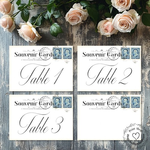 GRANDES TARJETAS POSTALES VINTAGE DE DOBLE O SOLA CARA TARJETAS DE MESA DE BODA O LETREROS #205 - Imagen 2 de 9