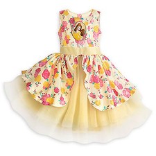 Disney Store Belle Celebration Party Dress Girls Beauty Beast Holiday Costume