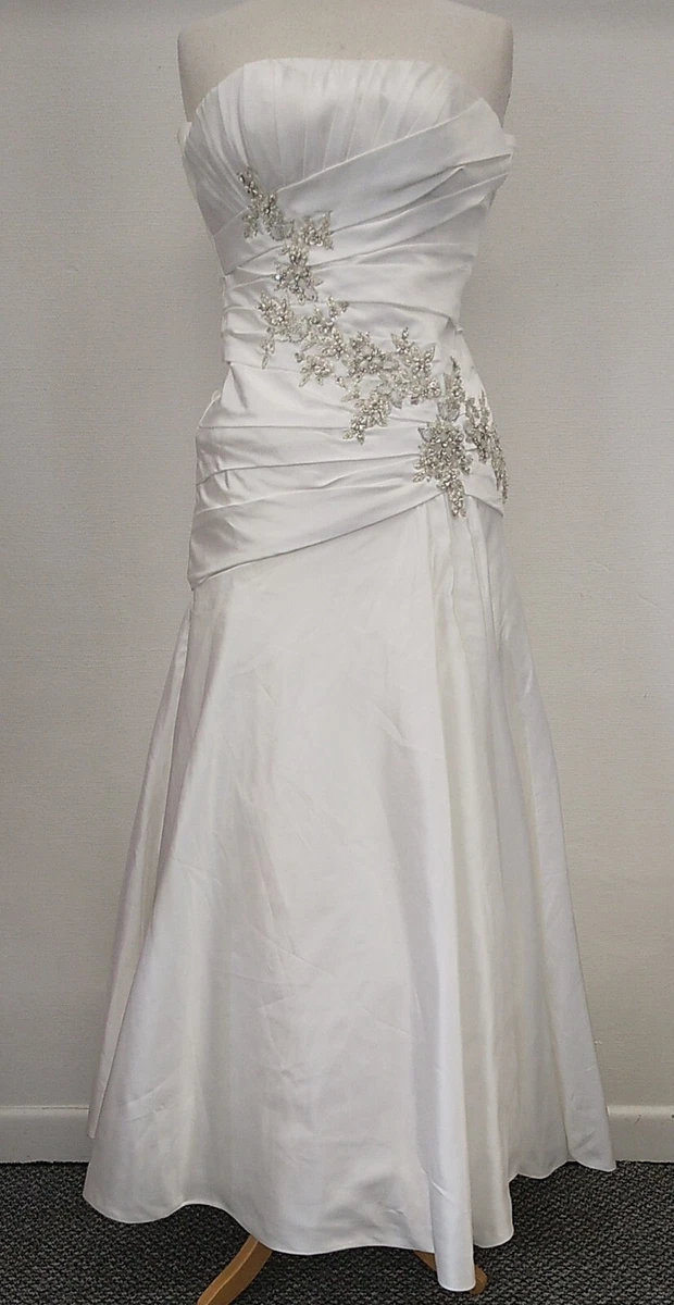 Ronald Joyce Bridal/Wedding Dress, White Strapless/Beaded/Jeweled, UK Size  10 | eBay