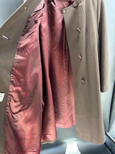 Vintage Wool Brown Double Breasted Coat Thick Jacket Size M/L - Picture 8 of 8