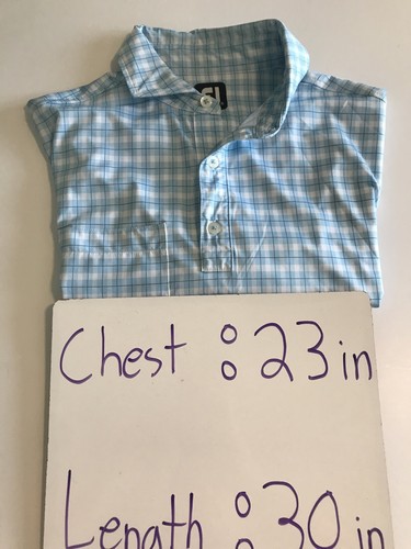 Footjoy FJ Mens Medium Cool Blue San Diego Country Club S/S Polo Shirt Pocket - Picture 10 of 10