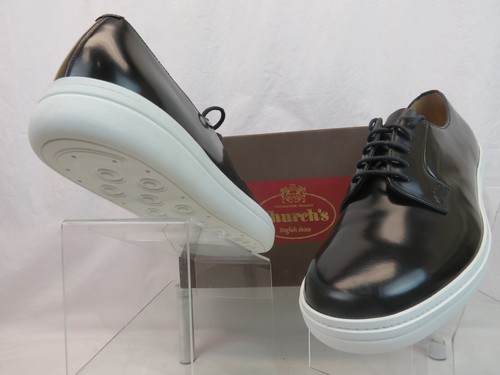 CHURCH'S BY PRADA PADFIELD ETF001 BLACK LEATHER DERBY OXFORDS SNEAKERS 8 US 9 - Picture 6 of 12