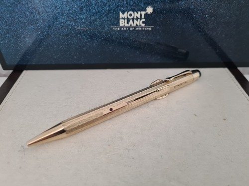 MONTBLANC 4-Farbenkugelschreiber Nr. 54 Vierfarb-Kugelschreiber Walzgold Doublé - Bild 1 von 4