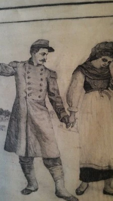 GRAVURE ALLEGORIQUE 1893 PERTE DE L'ALSACE - Photo 1/4