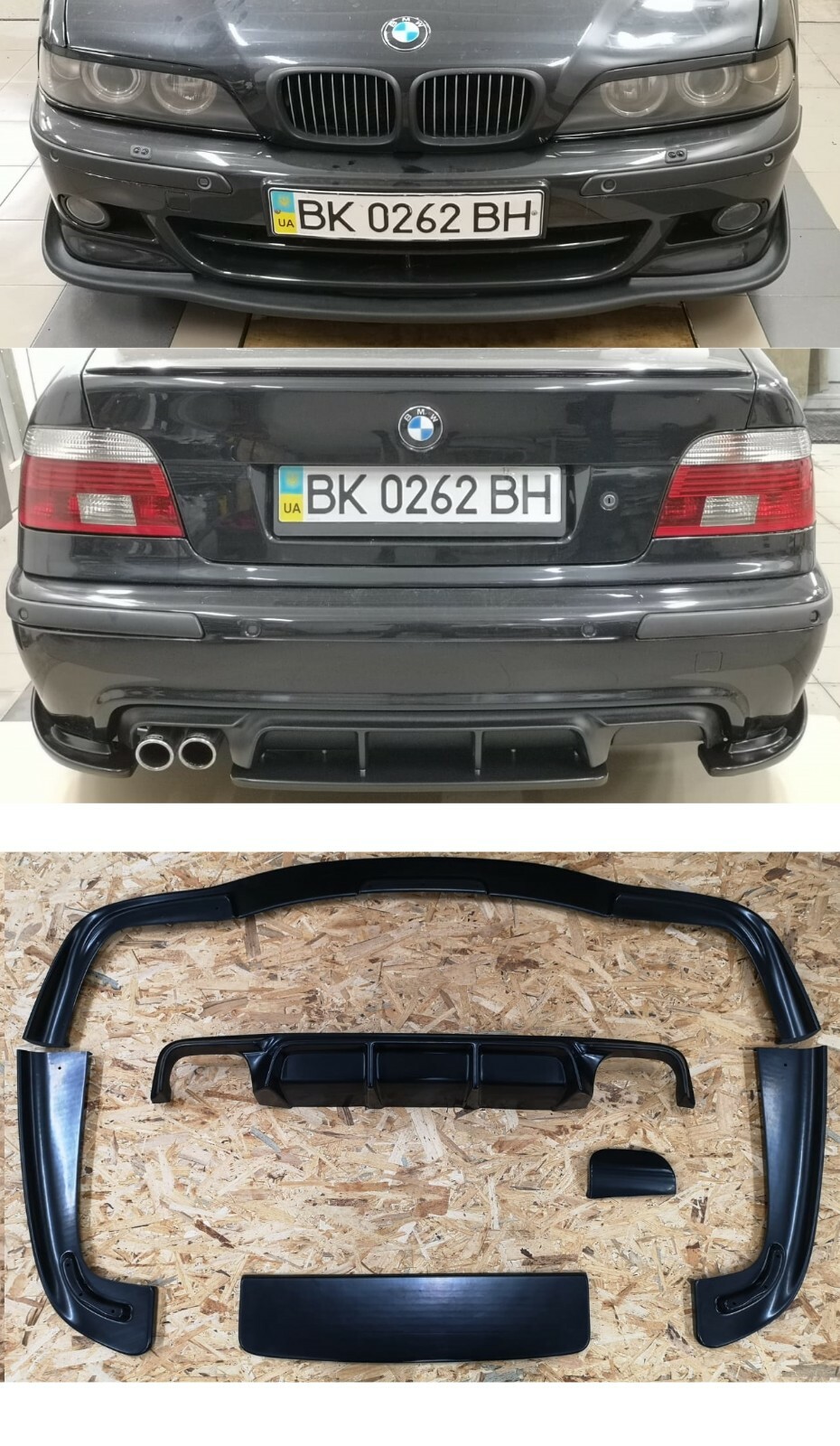 Fit Sedan Bmw E39 M Sport Bumpers Spoiler Diffuser Lip Splitter Body Kit  Gloss | Ebay