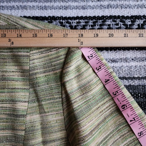 Alfred Dunner Sz 16 Button Front Collarless 3/4 Sleeve Tweed Blazer Green Brown - Picture 12 of 16