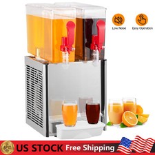 Commercial Beverage Dispenser 2 Tanks 20L Food Grade Ice Drink Juice Dispenser