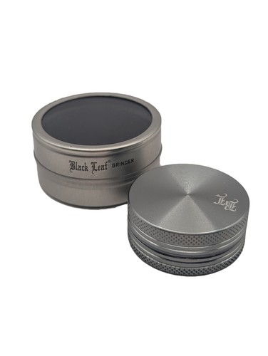 Grinder Black Leaf Aluminium Kräutermühle 2-Teilig mit Dose Mühle Crusher Grau - Bild 9 von 24