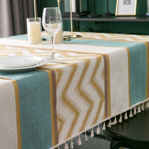Vintage Print Tablecloth Dining Table Cover Tassels Table Cloth Party Home Decor - Picture 7 of 23