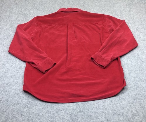 Vintage J CREW Oarsman Corduroy Shirt Large Tall Red Outdoors Preppy Mens 90s - Picture 2 of 9