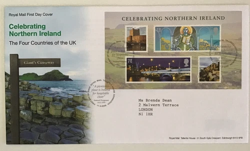 GB QEII 2008 Celebrating Northern Ireland RMFDC Tallents House SHS Typed Add W/I