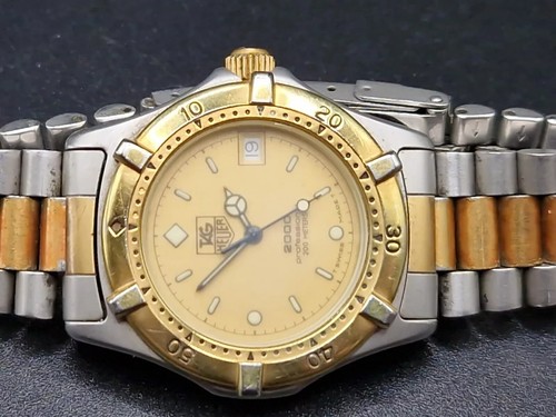 TAG Heuer Quartz Watch 2000 Professional 200M 964.013B-1 Mens Swiss Gold Plated - Picture 14 of 21