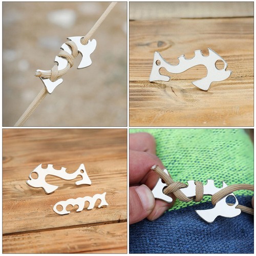 4 Pcs Stainless Steel Rope Tier Adjuster Cord Tent Tensioners Travel - Picture 9 of 12