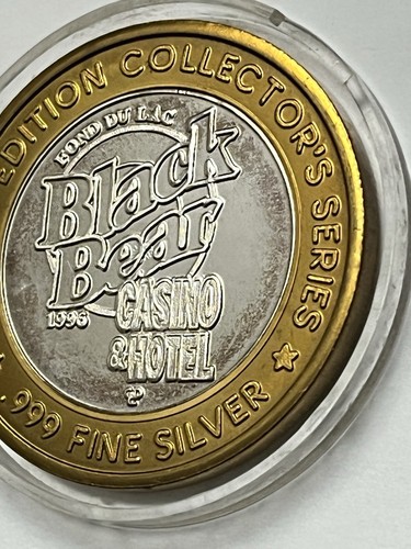 Ficha de juego de diez dólares FOND DU LAC Black Bear edición limitada plata .999 - Imagen 19 de 21
