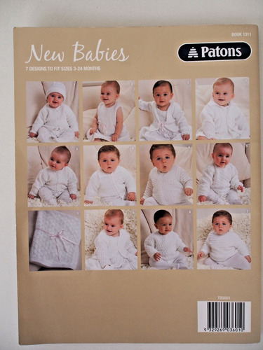 Patons Baby Knitting Pattern Book - NEW BABIES - 7 Designs in Sizes3-24Mths 8Ply - Picture 2 of 8